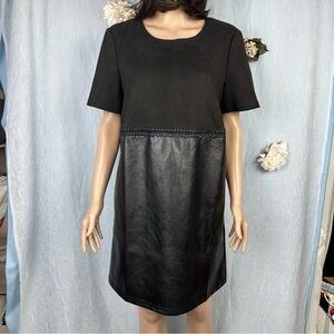 Dao Chloe Dao Boutique Lined Black Faux Leather Suede Dress. Large